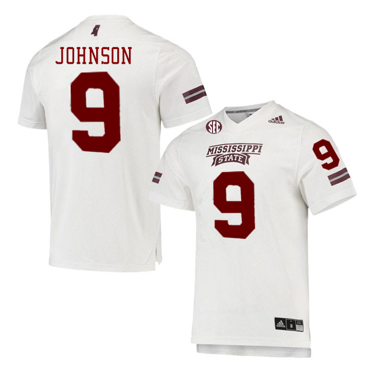 Men #9 Ricky Johnson Mississippi State Bulldogs College Football Jerseys Stitched-White